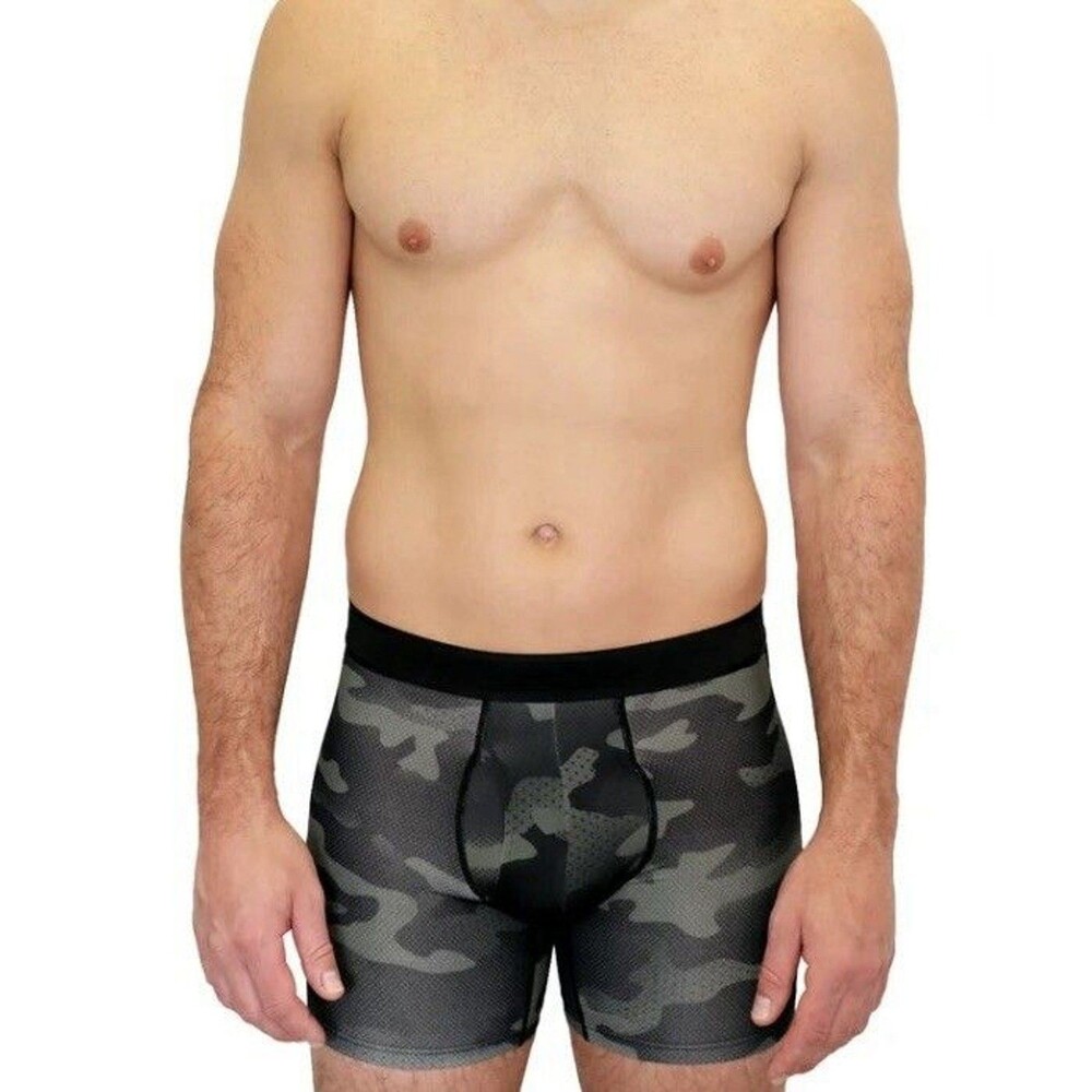 3 Pack Athletic Works Men’s Performance Boxer Briefs  Size L  Camo/Gray/Black